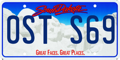 SD license plate 0STS69