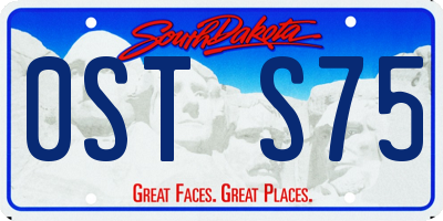 SD license plate 0STS75
