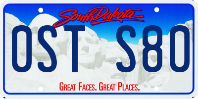 SD license plate 0STS80