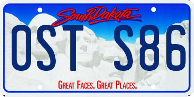 SD license plate 0STS86