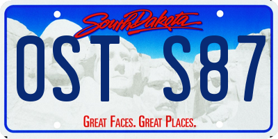 SD license plate 0STS87