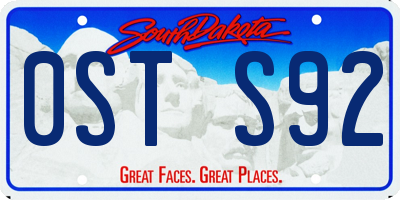 SD license plate 0STS92
