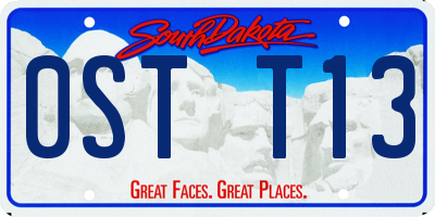 SD license plate 0STT13