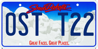 SD license plate 0STT22