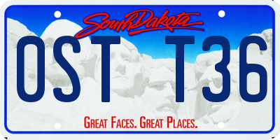 SD license plate 0STT36