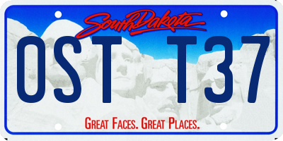 SD license plate 0STT37