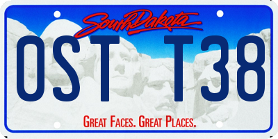 SD license plate 0STT38