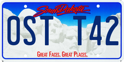 SD license plate 0STT42