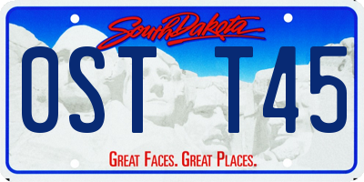 SD license plate 0STT45