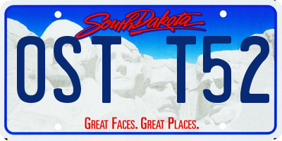 SD license plate 0STT52