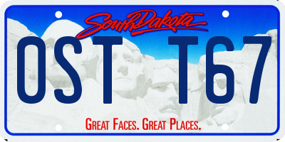 SD license plate 0STT67