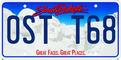 SD license plate 0STT68