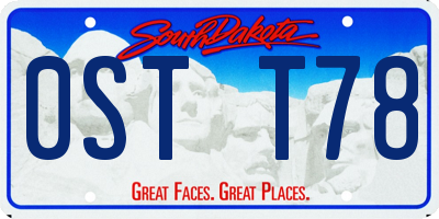 SD license plate 0STT78
