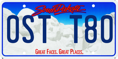 SD license plate 0STT80