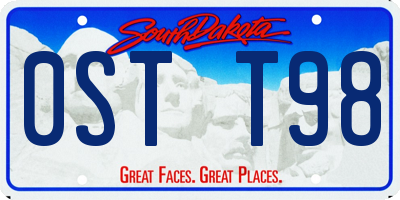 SD license plate 0STT98