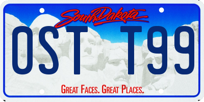 SD license plate 0STT99