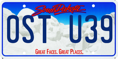 SD license plate 0STU39