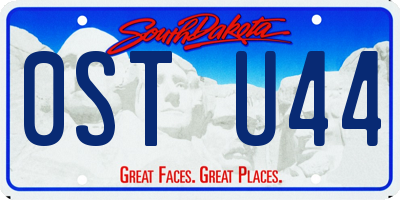SD license plate 0STU44