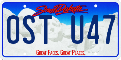SD license plate 0STU47