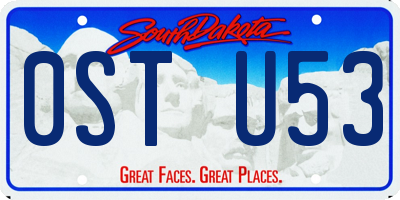 SD license plate 0STU53