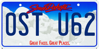 SD license plate 0STU62