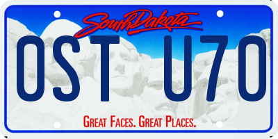 SD license plate 0STU70