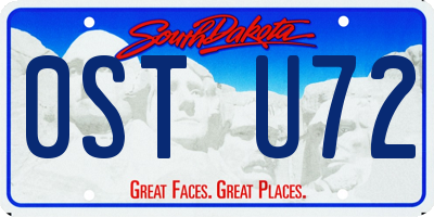 SD license plate 0STU72