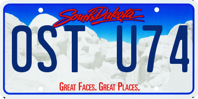 SD license plate 0STU74