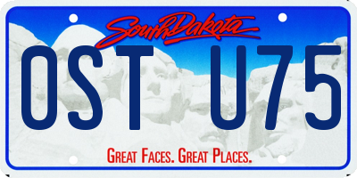 SD license plate 0STU75