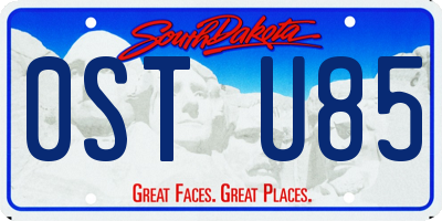 SD license plate 0STU85