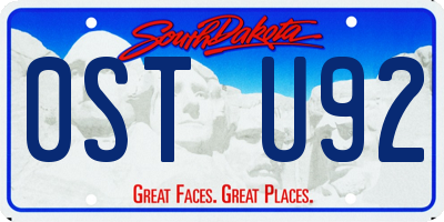 SD license plate 0STU92
