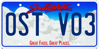 SD license plate 0STV03