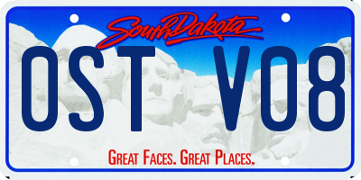 SD license plate 0STV08