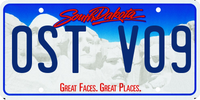 SD license plate 0STV09