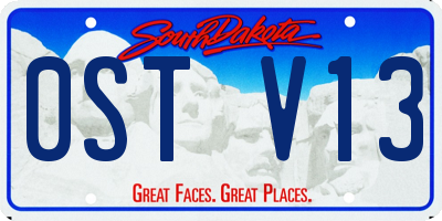 SD license plate 0STV13
