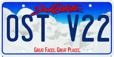 SD license plate 0STV22