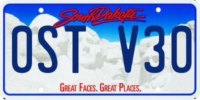 SD license plate 0STV30