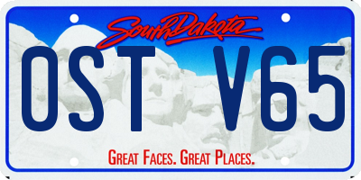 SD license plate 0STV65