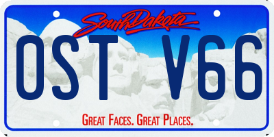 SD license plate 0STV66