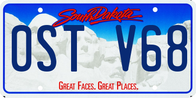 SD license plate 0STV68