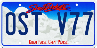 SD license plate 0STV77
