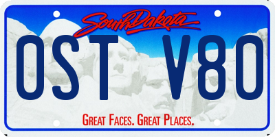 SD license plate 0STV80