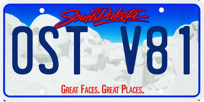SD license plate 0STV81