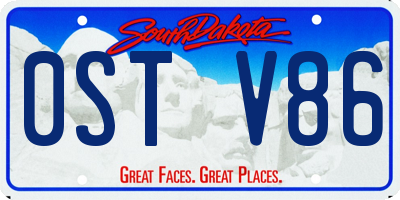 SD license plate 0STV86