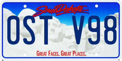 SD license plate 0STV98