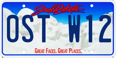 SD license plate 0STW12