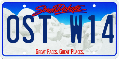SD license plate 0STW14