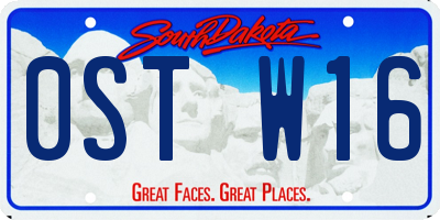 SD license plate 0STW16