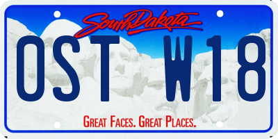SD license plate 0STW18
