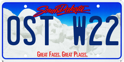 SD license plate 0STW22